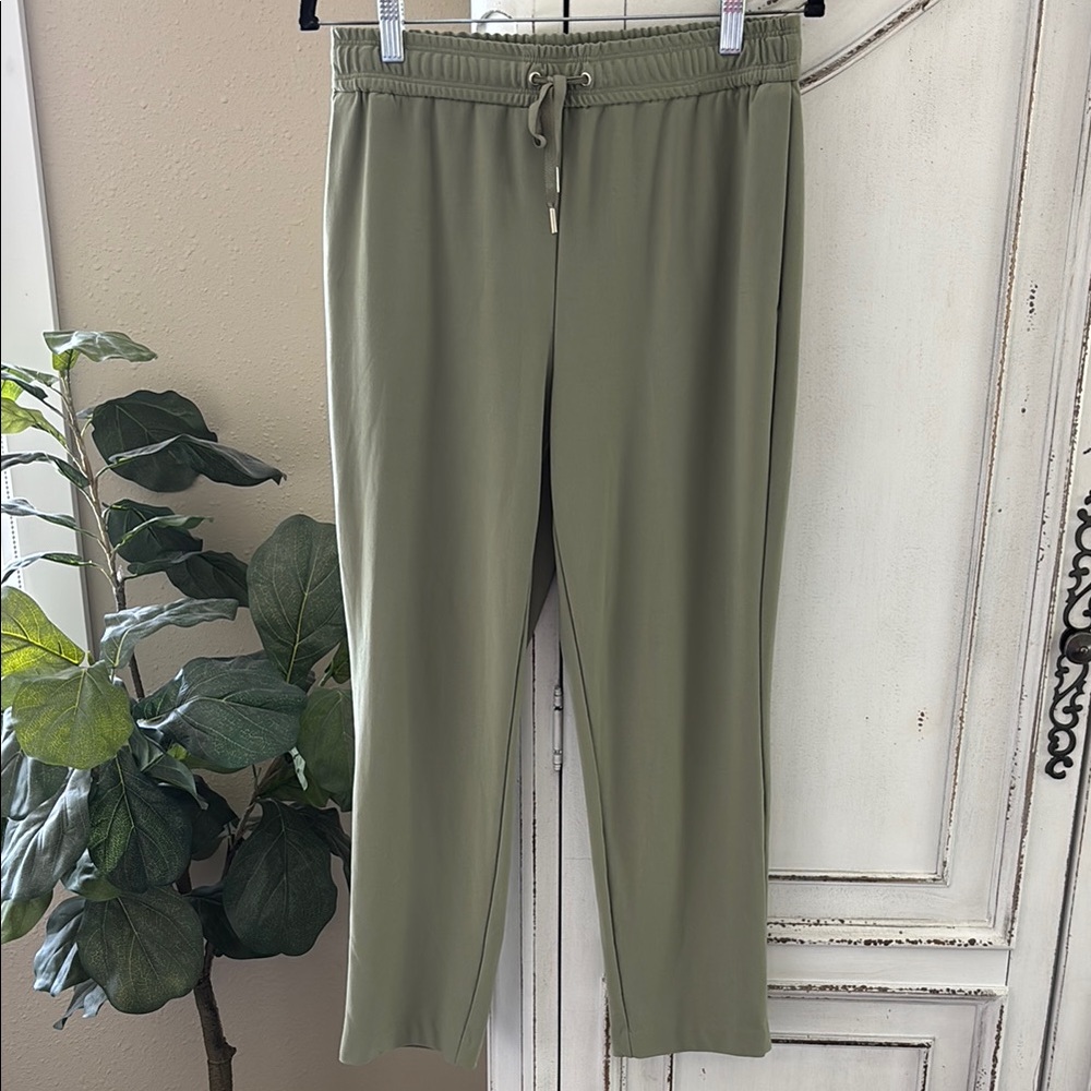 Joie Women's Pull-On Casual Pants Size Medium Green Drawstring Waist Pockets